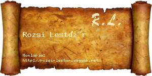 Rozsi Lestár névjegykártya